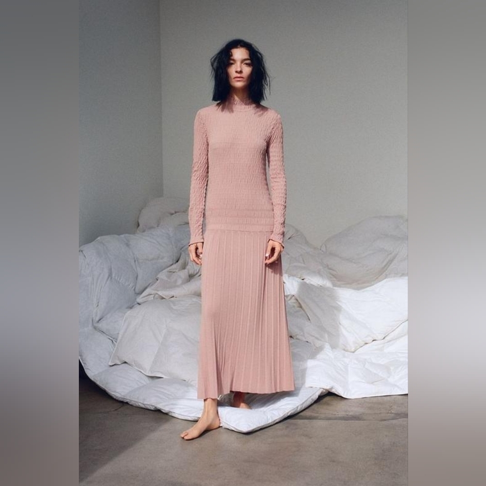 Zara taupe knit maxi dress size M